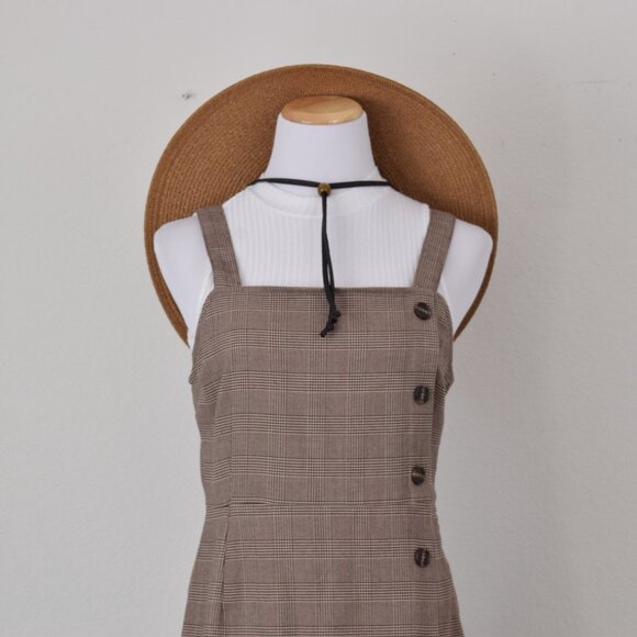 Mixed Threads Brown Plaid Romper Dress Size L - Picture 3 of 12